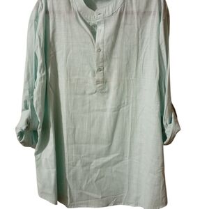 Mint Green Casual Button Down Shirt for Men